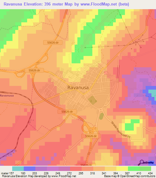 Ravanusa,Italy Elevation Map