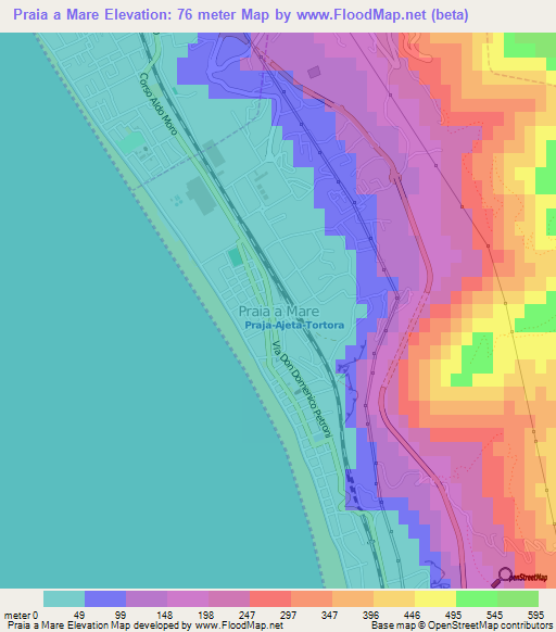 Praia a Mare,Italy Elevation Map