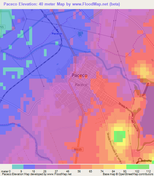 Paceco,Italy Elevation Map