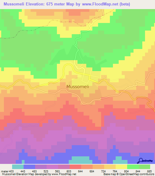 Mussomeli,Italy Elevation Map