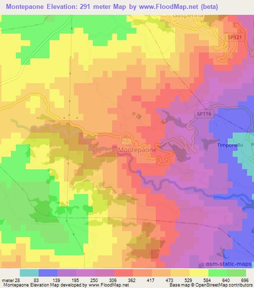 Montepaone,Italy Elevation Map