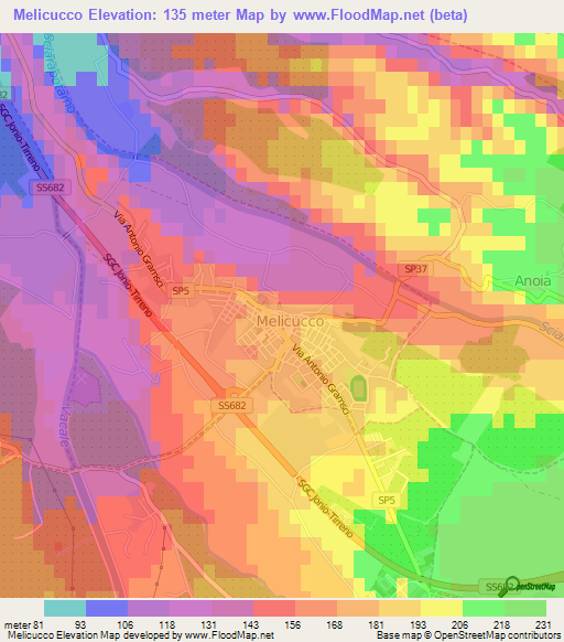 Melicucco,Italy Elevation Map