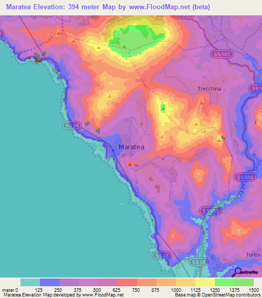 Maratea,Italy Elevation Map