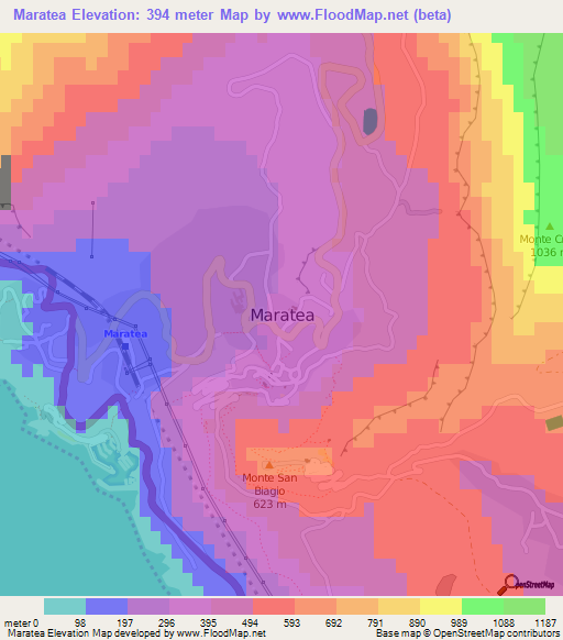 Maratea,Italy Elevation Map