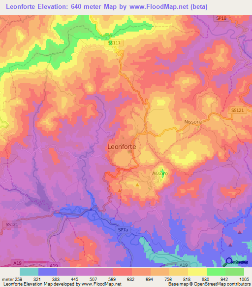 Leonforte,Italy Elevation Map