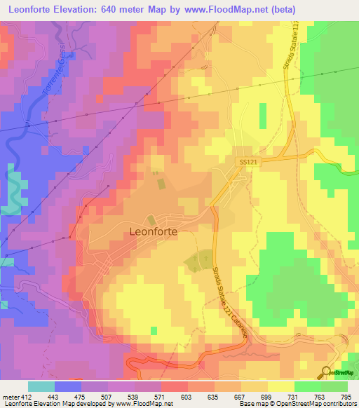 Leonforte,Italy Elevation Map