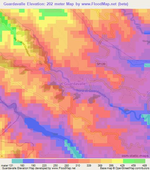 Guardavalle,Italy Elevation Map