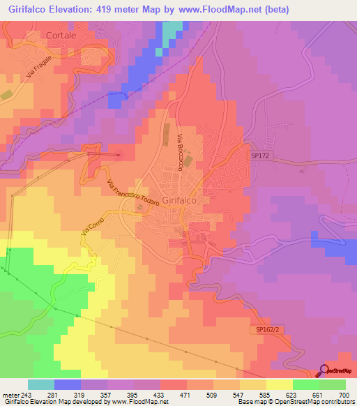 Girifalco,Italy Elevation Map