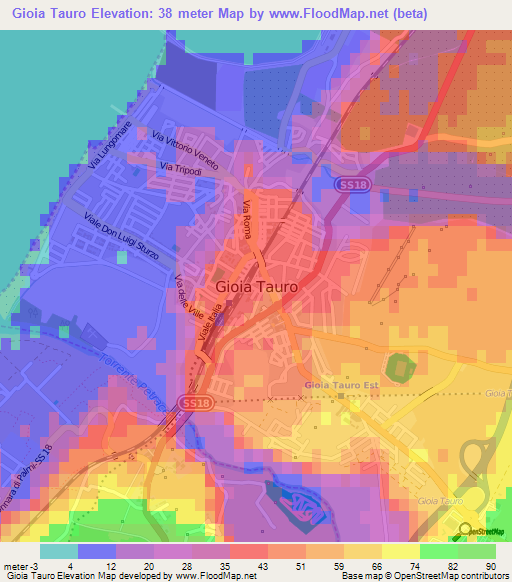 Gioia Tauro,Italy Elevation Map