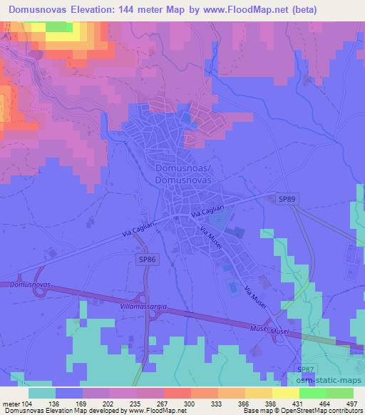 Domusnovas,Italy Elevation Map