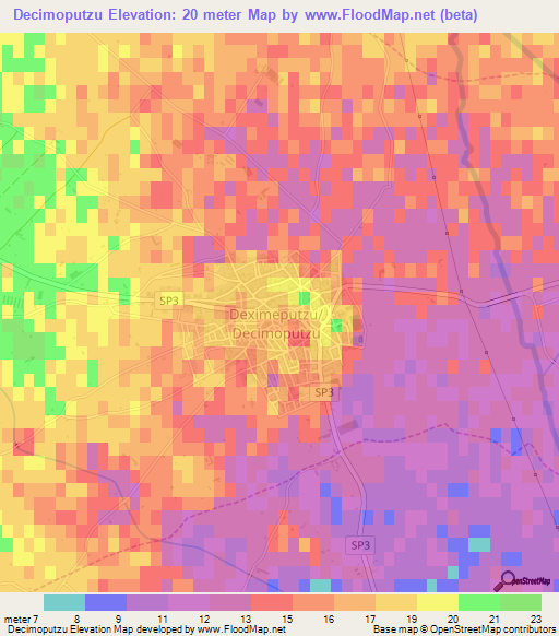 Decimoputzu,Italy Elevation Map