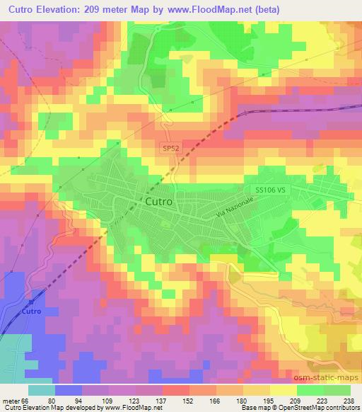 Cutro,Italy Elevation Map