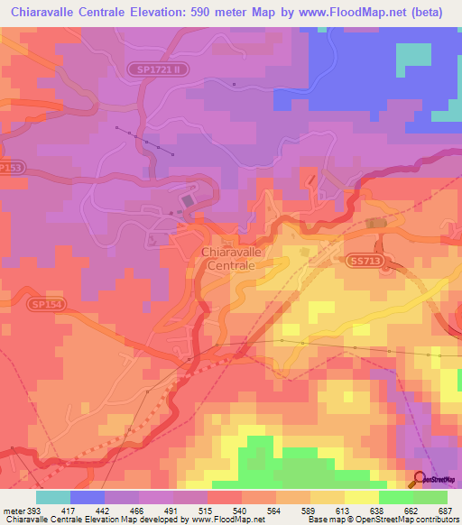 Chiaravalle Centrale,Italy Elevation Map