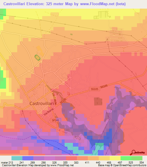 Castrovillari,Italy Elevation Map