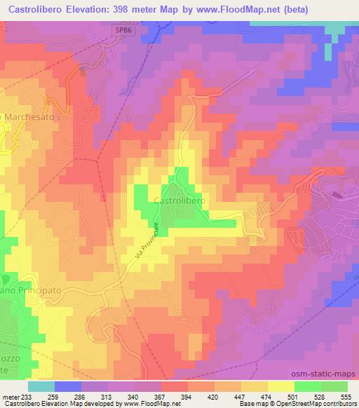 Castrolibero,Italy Elevation Map