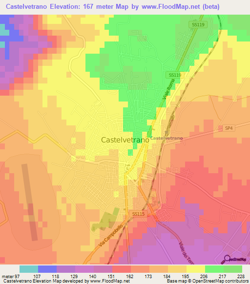 Castelvetrano,Italy Elevation Map