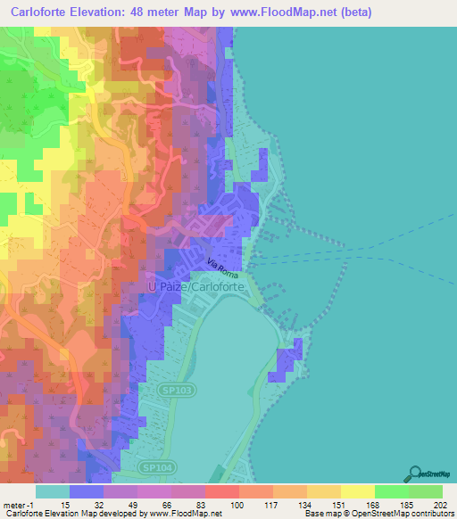 Carloforte,Italy Elevation Map