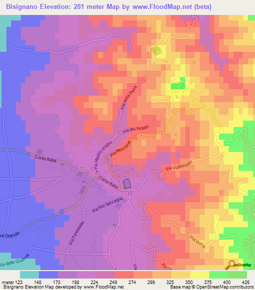 Bisignano,Italy Elevation Map