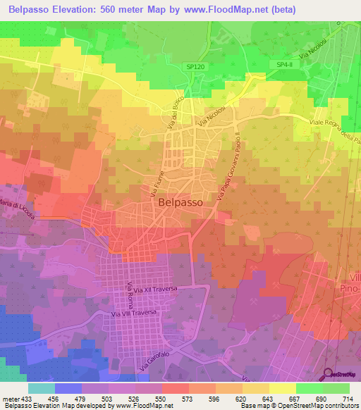 Belpasso,Italy Elevation Map