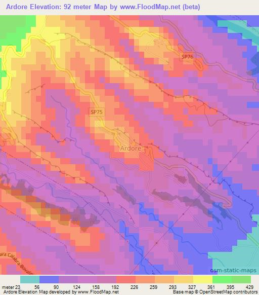 Ardore,Italy Elevation Map