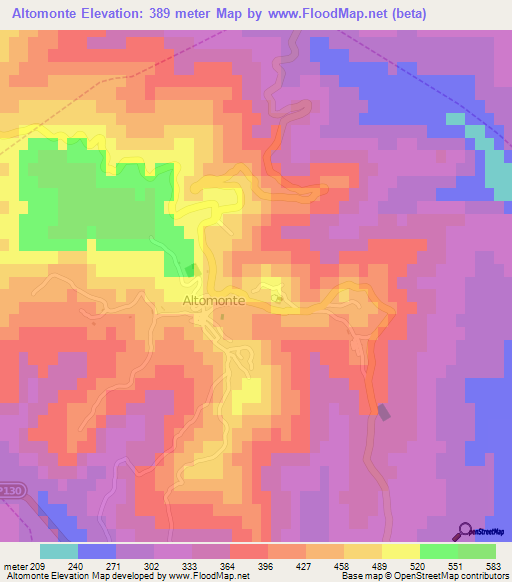 Altomonte,Italy Elevation Map