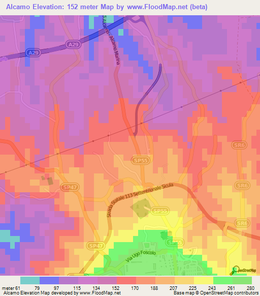 Alcamo,Italy Elevation Map