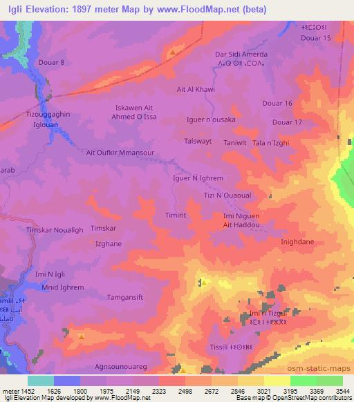 lgli,Morocco Elevation Map