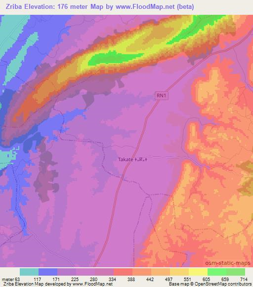 Zriba,Morocco Elevation Map