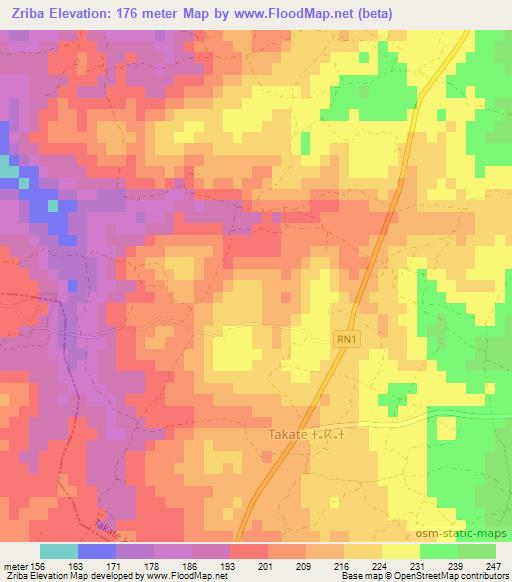 Zriba,Morocco Elevation Map