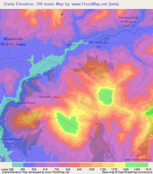 Zrarta,Morocco Elevation Map