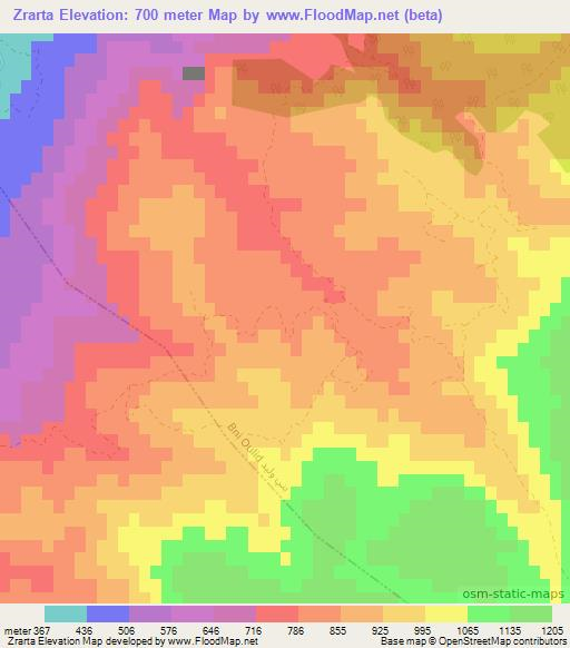 Zrarta,Morocco Elevation Map