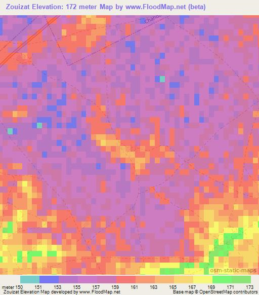 Zouizat,Morocco Elevation Map