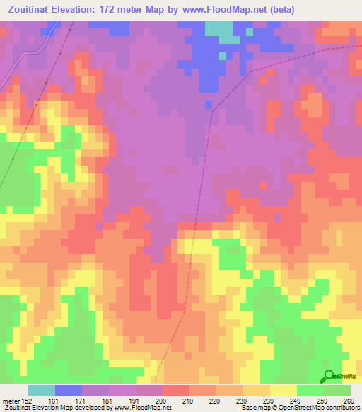 Zouitinat,Morocco Elevation Map