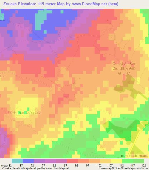 Zouaka,Morocco Elevation Map