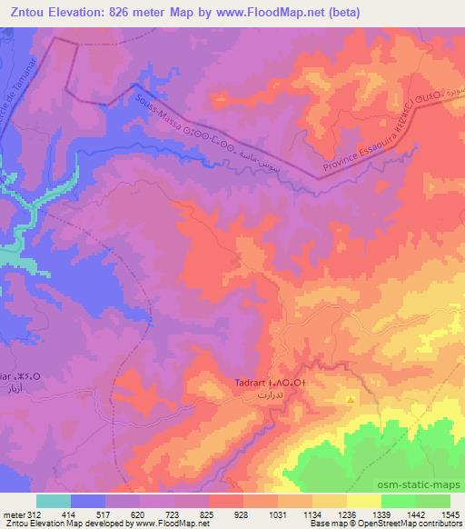 Zntou,Morocco Elevation Map