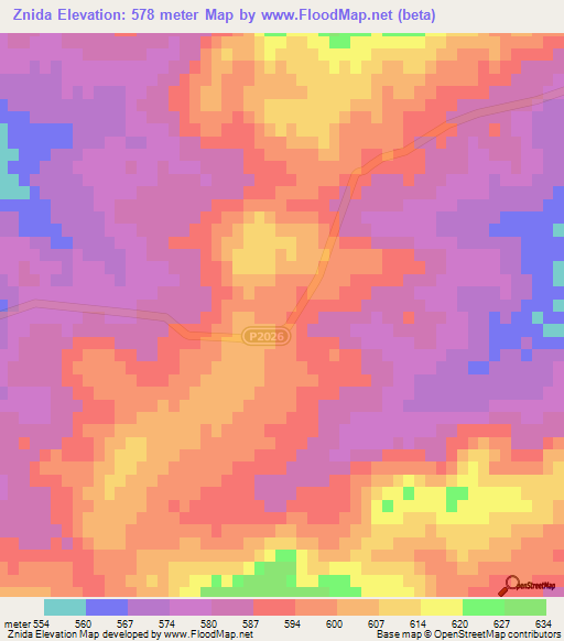 Znida,Morocco Elevation Map