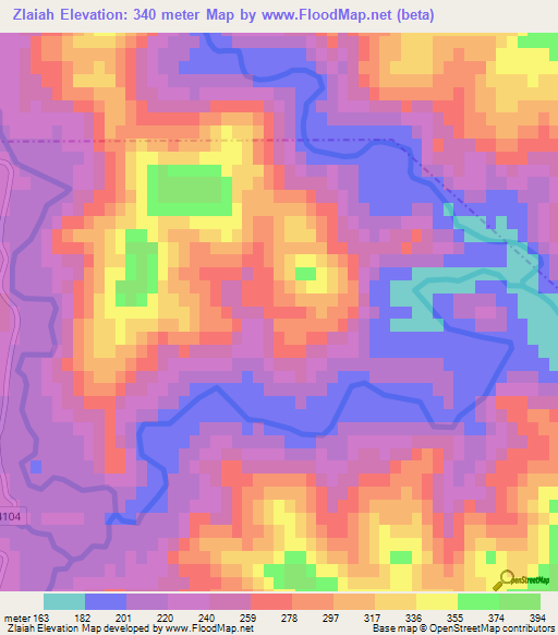 Zlaiah,Morocco Elevation Map