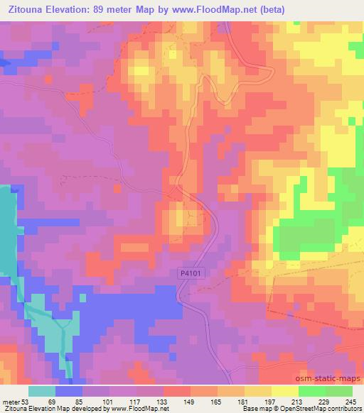 Zitouna,Morocco Elevation Map