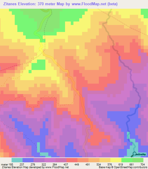 Zitanes,Morocco Elevation Map