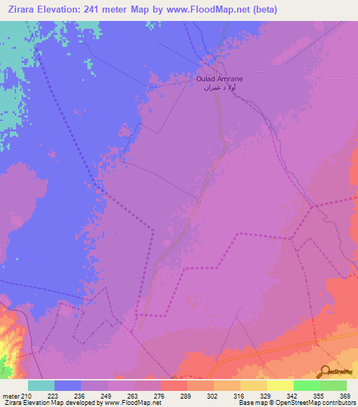 Zirara,Morocco Elevation Map