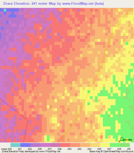 Zirara,Morocco Elevation Map