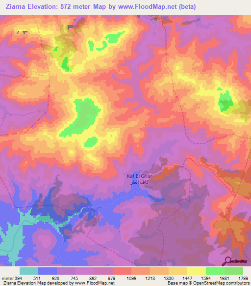 Ziarna,Morocco Elevation Map