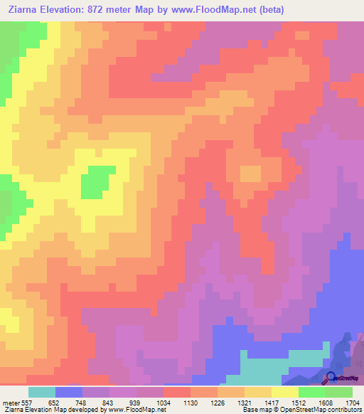 Ziarna,Morocco Elevation Map