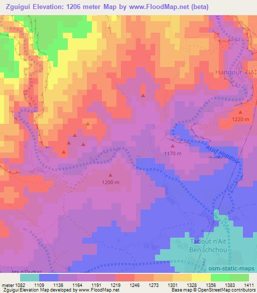 Zguigui,Morocco Elevation Map