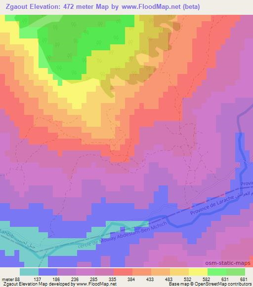 Zgaout,Morocco Elevation Map