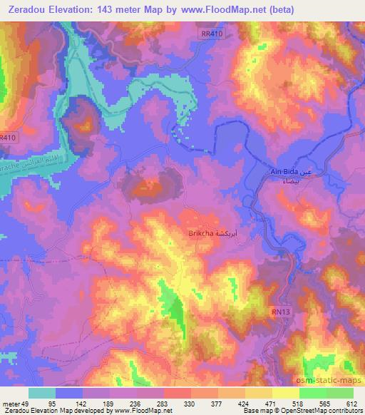 Zeradou,Morocco Elevation Map