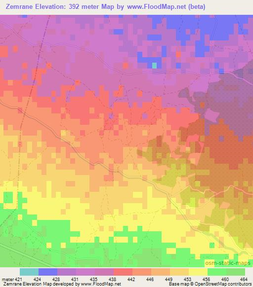 Zemrane,Morocco Elevation Map