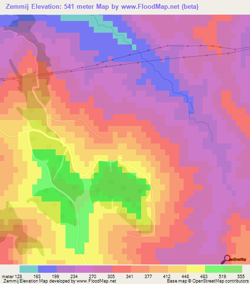 Zemmij,Morocco Elevation Map