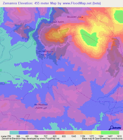 Zemamra,Morocco Elevation Map