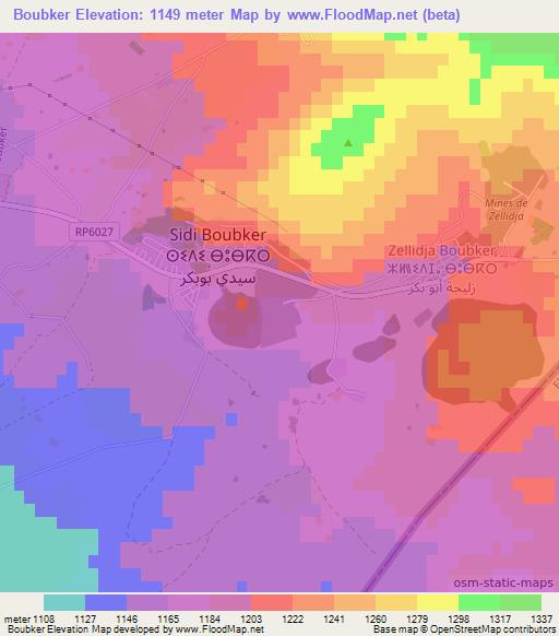 Boubker,Morocco Elevation Map